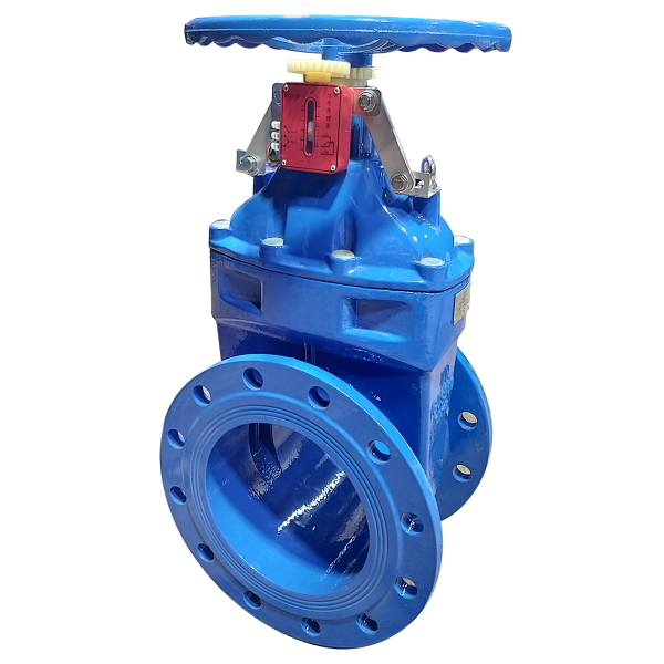 Задвижка с указателем положения и концевым сигнализатором чугунная фланцевая